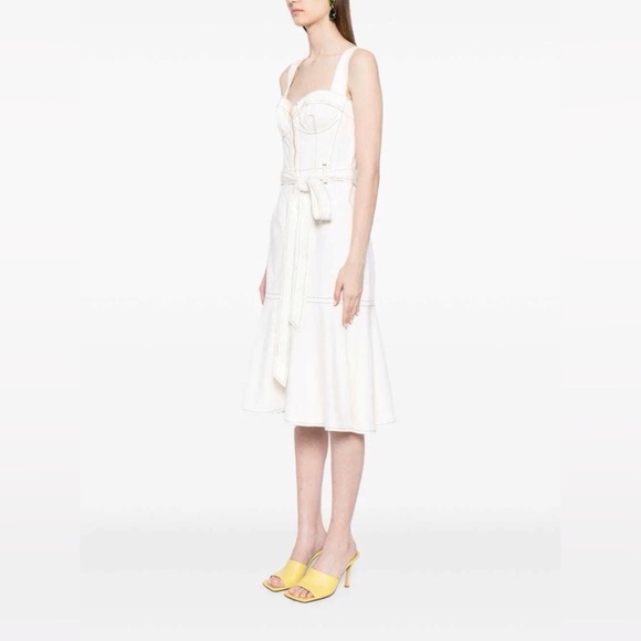 NWT MARCHESA Embelia Denim Corset-Style Midi Dress - Picture 4 of 16